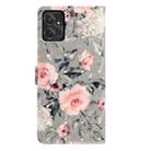 For Motorola Moto G Power 5G 3D Pattern Leather Phone Case(Gray Base Flower) - 3