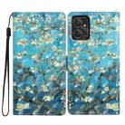 For Motorola Moto G Power 5G 3D Pattern Leather Phone Case(Blue Base Apricot Flower) - 1