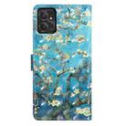 For Motorola Moto G Power 5G 3D Pattern Leather Phone Case(Blue Base Apricot Flower) - 3