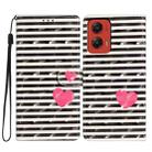 For Motorola Moto G Stylus 5G 2024 3D Pattern Leather Phone Case(Striped Heart) - 1