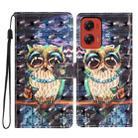 For Motorola Moto G Stylus 5G 2024 3D Pattern Leather Phone Case(Big-eyed owl) - 1