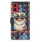 For Motorola Moto G Stylus 5G 2024 3D Pattern Leather Phone Case(Big-eyed owl) - 3