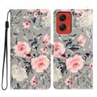 For Motorola Moto G Stylus 5G 2024 3D Pattern Leather Phone Case(Gray Base Flower) - 1