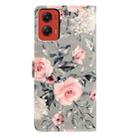 For Motorola Moto G Stylus 5G 2024 3D Pattern Leather Phone Case(Gray Base Flower) - 3