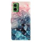 For Motorola Moto G35 3D Pattern Leather Phone Case(3D Pink Blue Marble) - 3