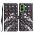 For Motorola Moto G35 3D Pattern Leather Phone Case(Skull) - 1