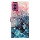 For Motorola Moto G55 3D Pattern Leather Phone Case(3D Pink Blue Marble) - 3