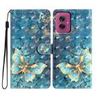 For Motorola Moto G55 3D Pattern Leather Phone Case(3D Butterfly) - 1