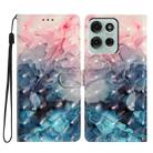 For Motorola Moto G75 5G 3D Pattern Leather Phone Case(3D Pink Blue Marble) - 1
