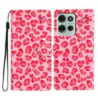 For Motorola Moto G75 5G 3D Pattern Leather Phone Case(Pink Leopard Print) - 1