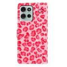 For Motorola Moto G75 5G 3D Pattern Leather Phone Case(Pink Leopard Print) - 3