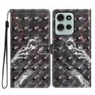 For Motorola Moto G75 5G 3D Pattern Leather Phone Case(Skull) - 1