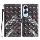 For OPPO A60 3D Pattern Leather Phone Case(Skull) - 1