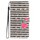 For OPPO A3 Pro 3D Pattern Leather Phone Case(Striped Heart) - 2