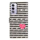 For OPPO A3 Pro 3D Pattern Leather Phone Case(Striped Heart) - 3