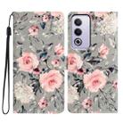 For OPPO A3 Pro 3D Pattern Leather Phone Case(Gray Base Flower) - 1