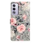 For OPPO A3 Pro 3D Pattern Leather Phone Case(Gray Base Flower) - 3