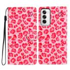 For OPPO Reno12 Global 3D Pattern Leather Phone Case(Pink Leopard Print) - 1