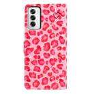 For OPPO Reno12 Global 3D Pattern Leather Phone Case(Pink Leopard Print) - 3