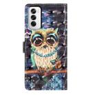 For OPPO Reno12 Global 3D Pattern Leather Phone Case(Big-eyed owl) - 3