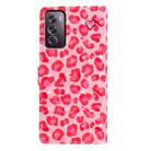 For OPPO Reno12 Pro Global 3D Pattern Leather Phone Case(Pink Leopard Print) - 3