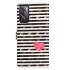 For OPPO Reno12 Pro Global 3D Pattern Leather Phone Case(Striped Heart) - 3