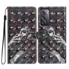 For OPPO Reno12 Pro Global 3D Pattern Leather Phone Case(Skull) - 1