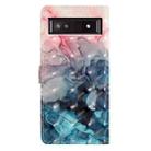 For Google Pixel 8A 3D Pattern Leather Phone Case(3D Pink Blue Marble) - 3