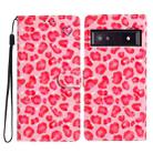 For Google Pixel 8A 3D Pattern Leather Phone Case(Pink Leopard Print) - 1