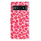 For Google Pixel 8A 3D Pattern Leather Phone Case(Pink Leopard Print) - 3