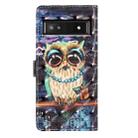 For Google Pixel 8A 3D Pattern Leather Phone Case(Big-eyed owl) - 3