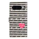 For Google Pixel 9 / 9 Pro 3D Pattern Leather Phone Case(Striped Heart) - 3