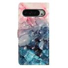 For Google Pixel 9 Pro XL 3D Pattern Leather Phone Case(3D Pink Blue Marble) - 3