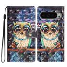 For Google Pixel 9 Pro XL 3D Pattern Leather Phone Case(Big-eyed owl) - 1