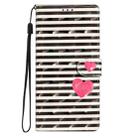 For Google Pixel 9A 3D Pattern Leather Phone Case(Striped Heart) - 2