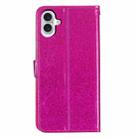 For iPhone 16 Glitter Powder Flip Leather Phone Case(Rose Red) - 3