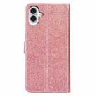 For iPhone 16 Glitter Powder Flip Leather Phone Case(Rose Gold) - 3