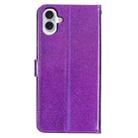 For iPhone 16 Plus Glitter Powder Flip Leather Phone Case(Purple) - 3