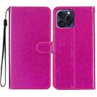 For iPhone 16 Pro Glitter Powder Flip Leather Phone Case(Rose Red) - 1