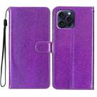 For iPhone 16 Pro Glitter Powder Flip Leather Phone Case(Purple) - 1