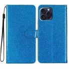 For iPhone 16 Pro Glitter Powder Flip Leather Phone Case(Blue) - 1