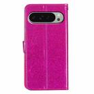 For Google Pixel 9 / 9 Pro Glitter Powder Flip Leather Phone Case(Rose Red) - 3