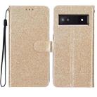 For Google Pixel 9A Glitter Powder Flip Leather Phone Case(Gold) - 1