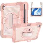 For iPad Air 11 2024 / Air 2022 10.9 360 Degree Rotation PC Contrast Silicone Tablet Case(Rose Gold) - 1