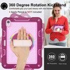 For iPad Air 11 2024 / Air 2022 10.9 360 Degree Rotation PC Contrast Silicone Tablet Case(Rose Red + Pink) - 2