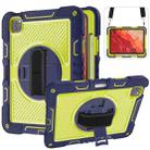 For iPad Pro 11 2024 360 Degree Rotation PC Contrast Silicone Tablet Case(Navy Blue + Yellow Green) - 1