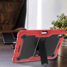 For iPad Air 11 2024 / Air 2022 10.9 Shockproof Silicone Hybrid PC Tablet Case with Holder(Black + Red) - 2