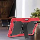 For iPad Pro 11 2024 Shockproof Silicone Hybrid PC Tablet Case with Holder(Black + Red) - 2