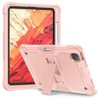 For iPad Pro 11 2024 Shockproof Silicone Hybrid PC Tablet Case with Holder(Rose Gold) - 1