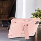 For iPad Pro 11 2024 Shockproof Silicone Hybrid PC Tablet Case with Holder(Rose Gold) - 2